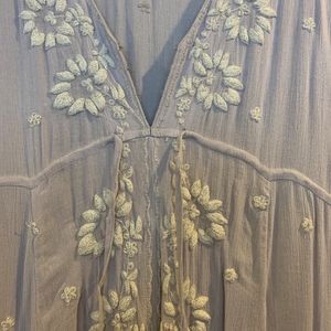 Free People semi-sheer embroidered dress size S